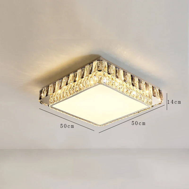 Afralia™ Modern Crystal LED Ceiling Chandelier for Living Room and Bedroom