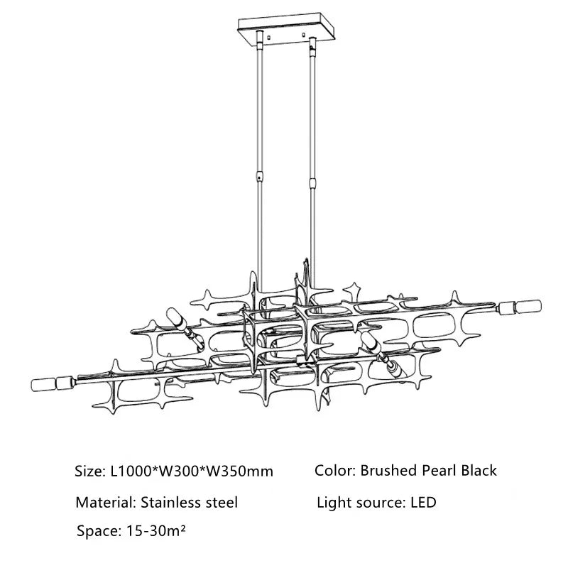 Afralia™ Retro Industrial Chandelier LED Hanging Lamps for Luxury Living Room and Bar Decor