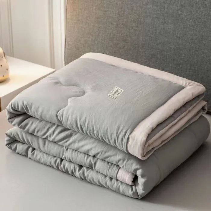 Afralia™ Cooling Cotton Quilt with Washable Core for Single Bed in Dorm
