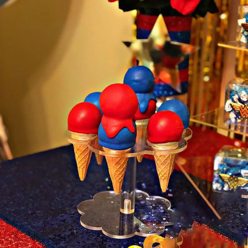 Afralia™ Ice Cream Cone Holder Stand: Durable Acrylic Display Rack for Cupcakes & Cones