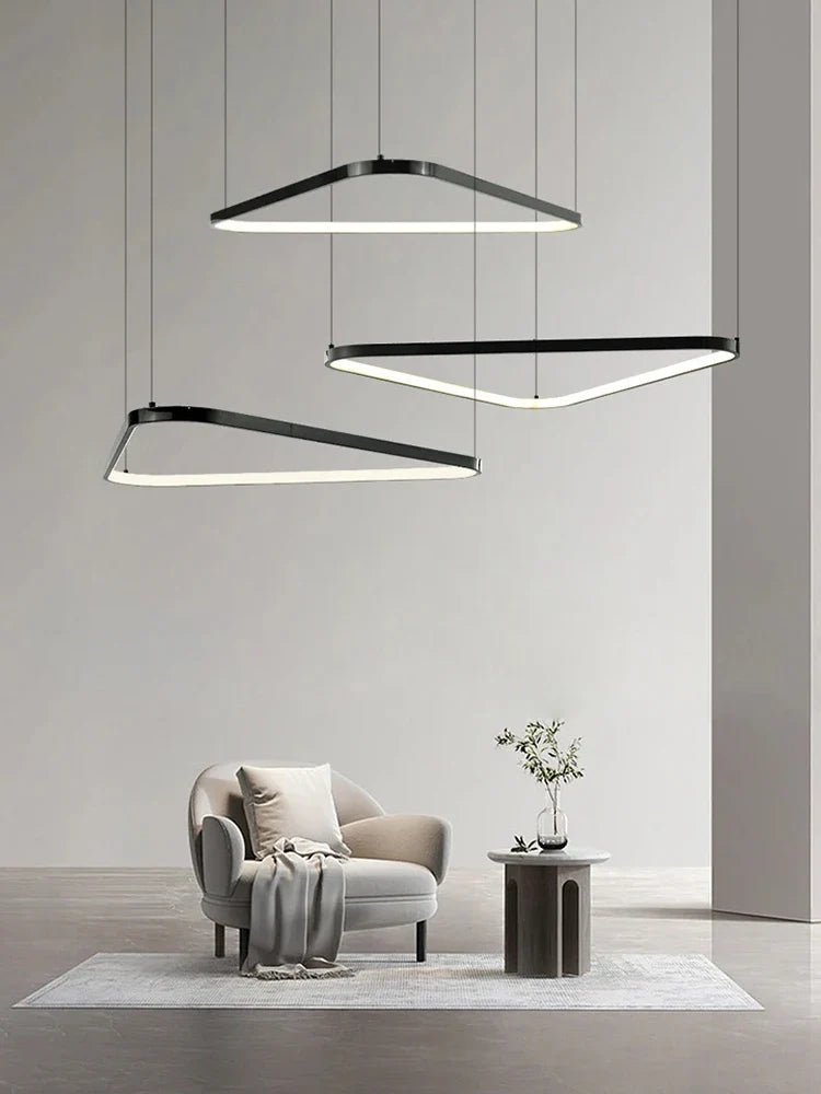 Afralia™ Geometric Ring LED Chandelier: Nordic Minimalist Pendant Light for Living, Dining, Bedroom