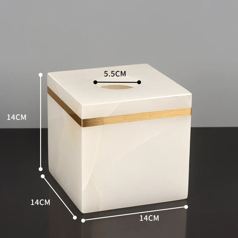 Afralia™ White Onyx Marble Bathroom Set Gold Luxury Soap Dispenser Toothbrush Holder