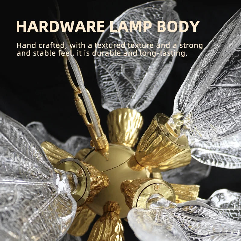 Afralia™ Leaf-Shaped Pendant Lights for Bedroom, Living Room, and Restaurant