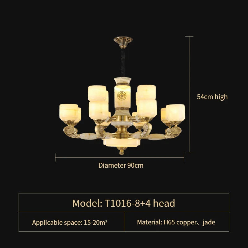 Afralia™ Jade Copper Chandelier: Luxury European Style for Living Room, Bedroom, Dining Room Lighting
