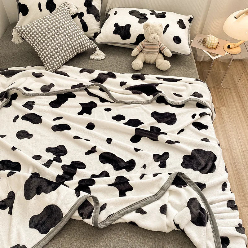 Afralia™ Milk Velvet Cartoon Printed Blanket: Multi Functional Skin-Friendly Winter Warm Bed Sheet