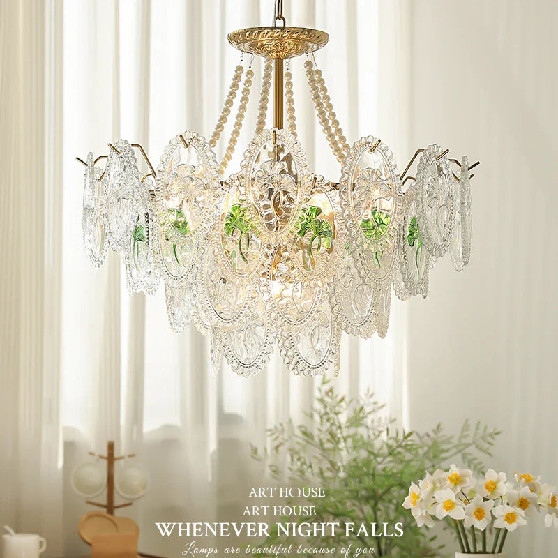 Afralia™ Glass Dining Room Chandelier: Retro French Style for Living & Master Bedroom