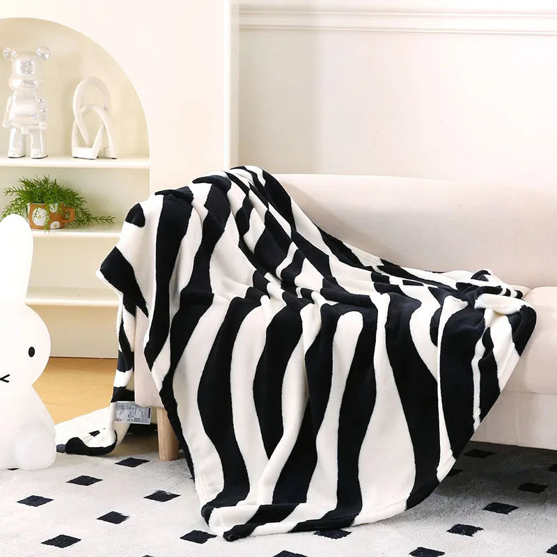 Afralia™ Milk Velvet Printed Blanket: Soft Sofa Cover for Spring & Autumn