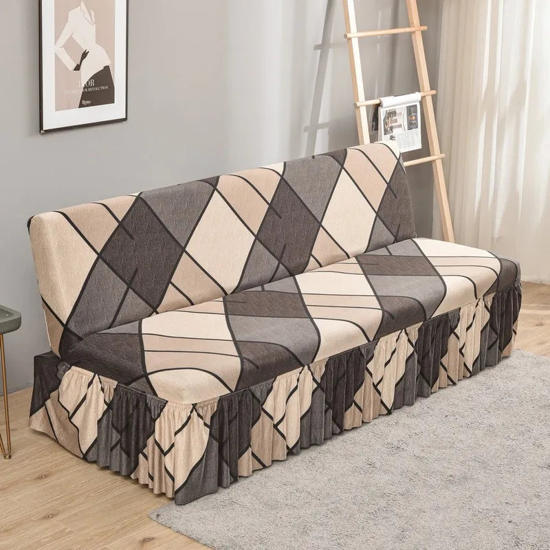 Afralia™ Elastic Armless Futon Bed Sofa Cover Slipcover