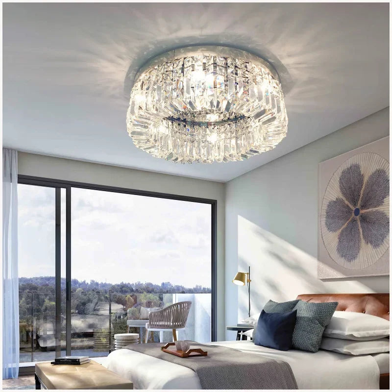 Afralia™ Nordic Luxury Crystal Ceiling Lights - Modern LED Ceiling Lamps for Home and Hospitality.