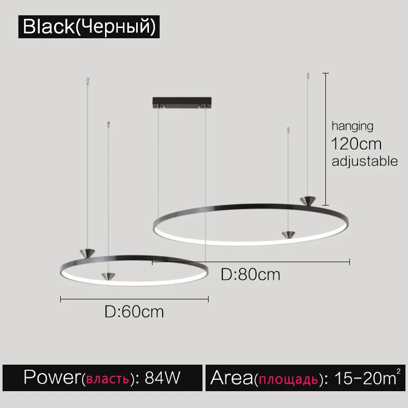 Afralia™ Modern Italian Style LED Annular Chandelier for Living Room Dining Bedroom