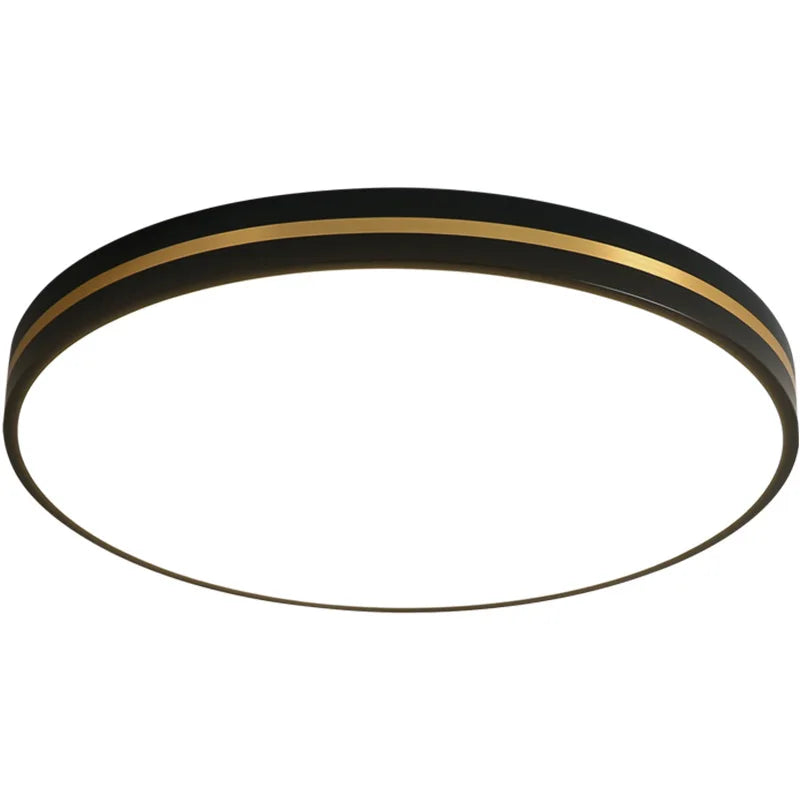 Afralia™ LED Ceiling Lights: Modern Golden Ring Square Round Black Metal Minimalist Lamp