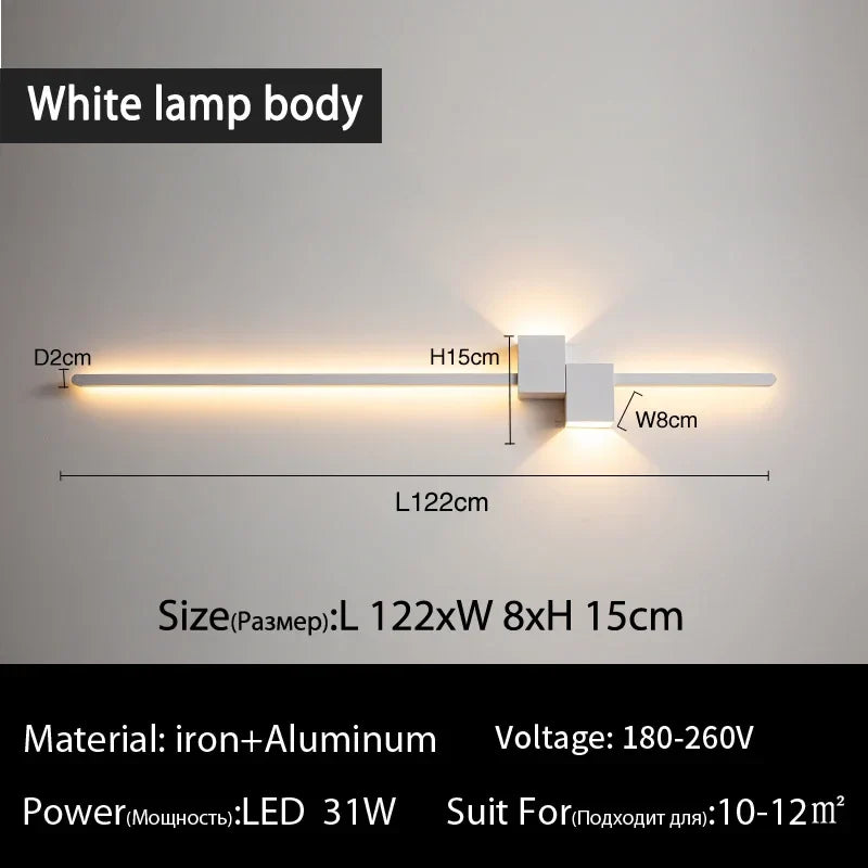 Afralia™ Modern Black LED Wall Lamp for Living Room Bedroom, Minimalist Sconce Lighting