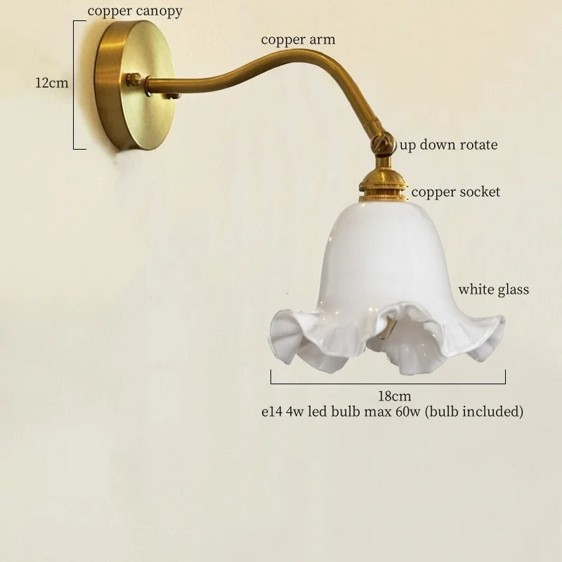 Afralia™ Glass LED Wall Light for Living Room Stair Loft Bathroom Mirror Bedside