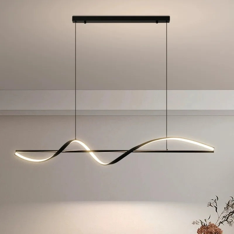 Afralia™ Modern Pendant Lighting 120cm Black Gold Gray White Fixture for Living Room and Kitchen