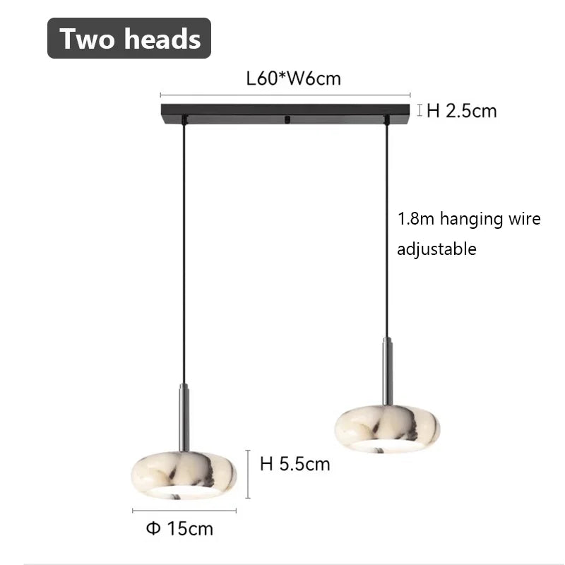 Marble Pendant Chandelier for Bedroom, Living, Dining Room - Afralia™ Luxe Hanging Light