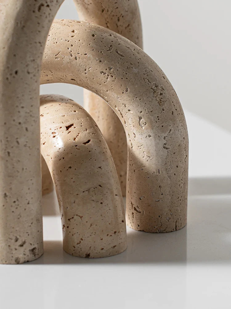 Travertine Marble Arch Decor by Afralia™ for Stylish Home Accents