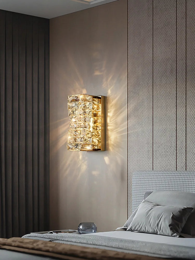 Afralia™ Modern K9 Crystal LED Wall Lamp Chrome Steel Sconces Indoor Lighting Fixtures