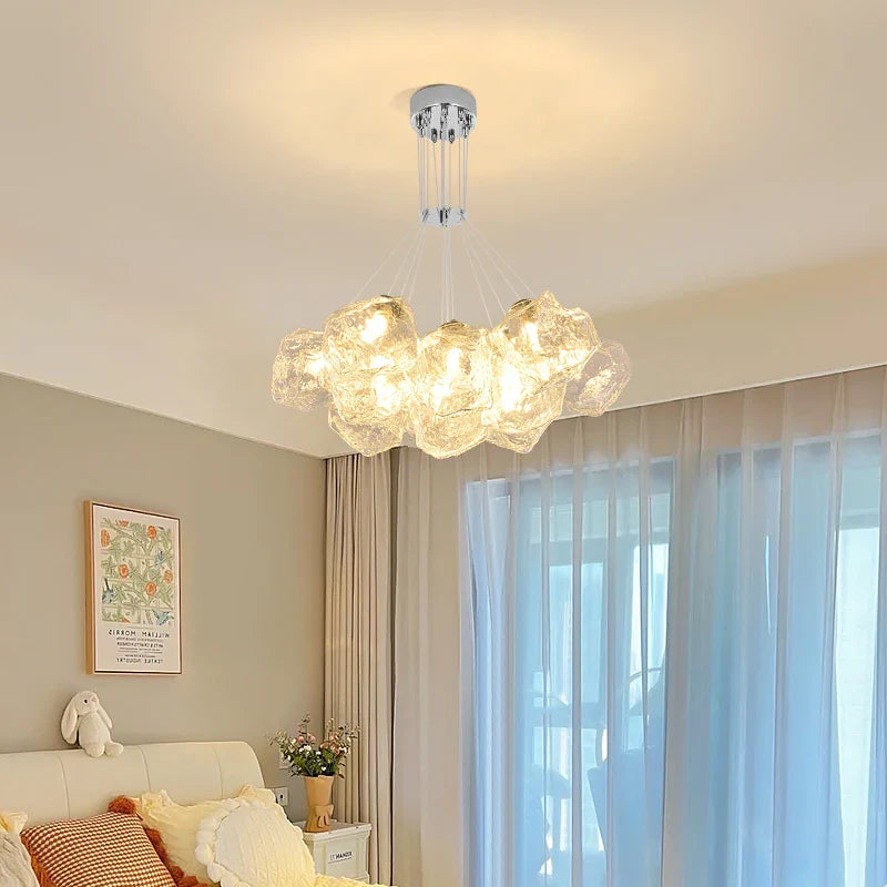 Afralia™ Iced Crystal Chandeliers: Nordic Milan LED Hanging Lights for Living Room