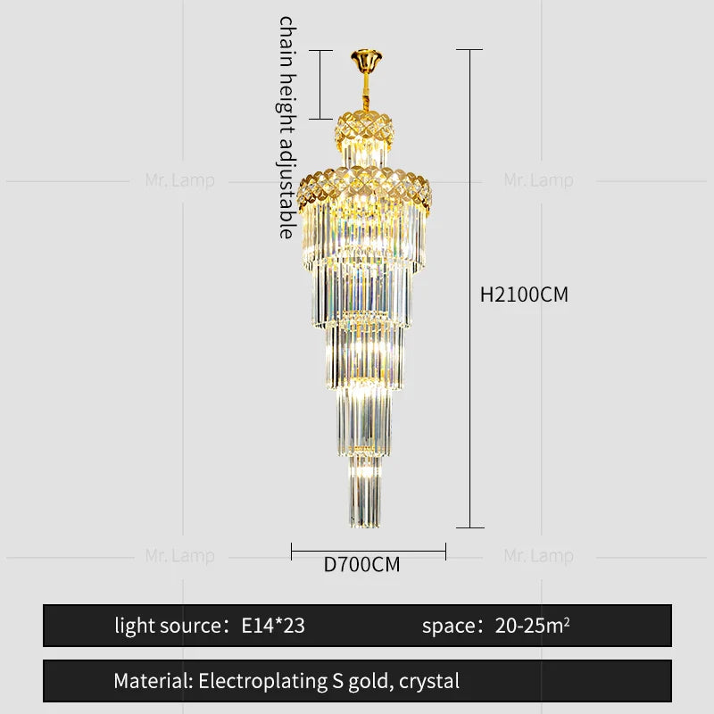 Afralia™ Light Luxury Crystal Chandelier for Elegant Living Spaces
