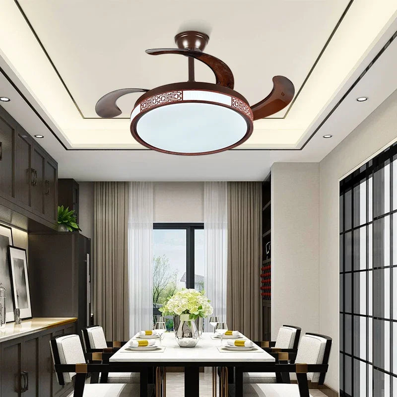 Afralia™ Smart Ceiling Fan Light with DC Motor - Energy Saving, LED, Remote Control