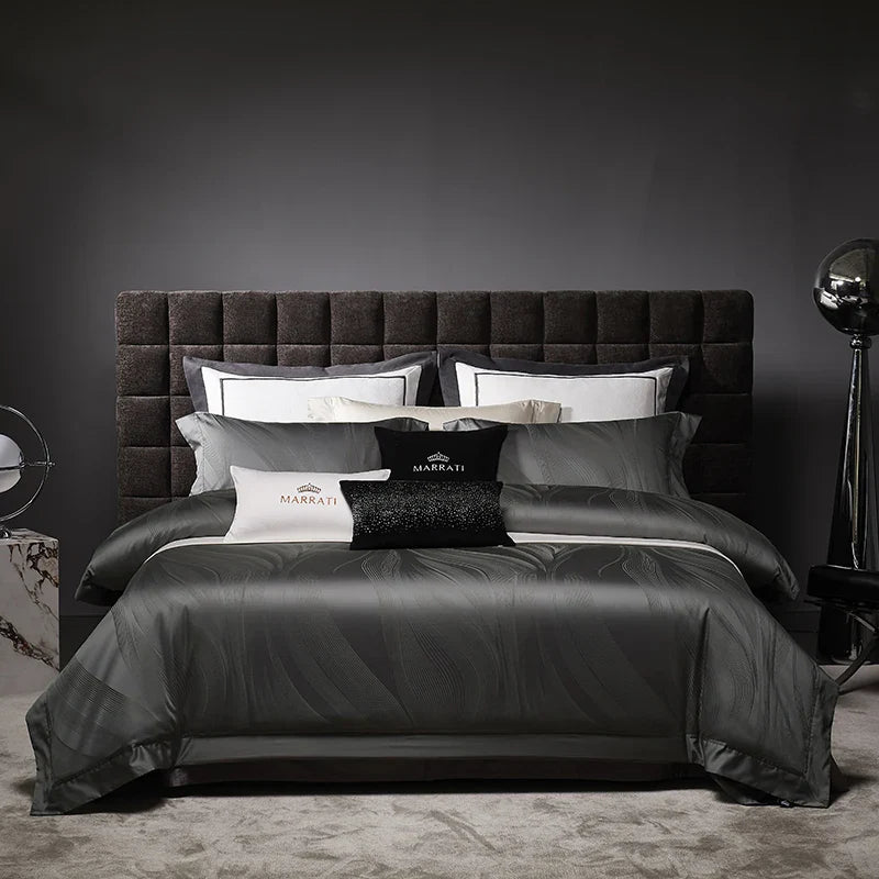 Afralia™ Luxury 1600TC Egyptian Cotton Jacquard Bedding Set - 4Pcs