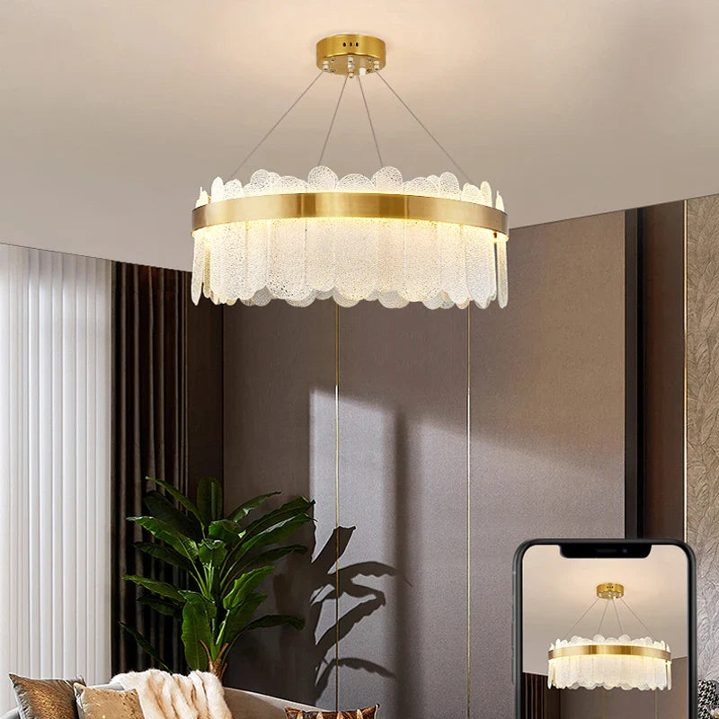 Afralia™ Nordic Glass LED Chandelier for Living Spaces, Hotels, and Restaurants