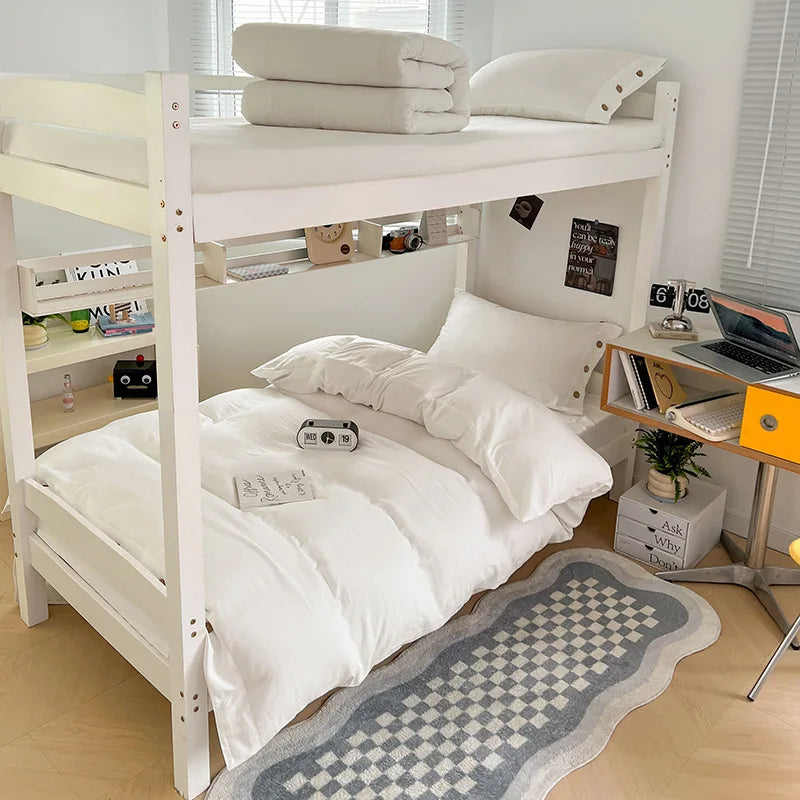 Afralia™ Buttoned Washed Cotton Bedding Set: Soft & Breathable Quilt Cover for Home or Dorm