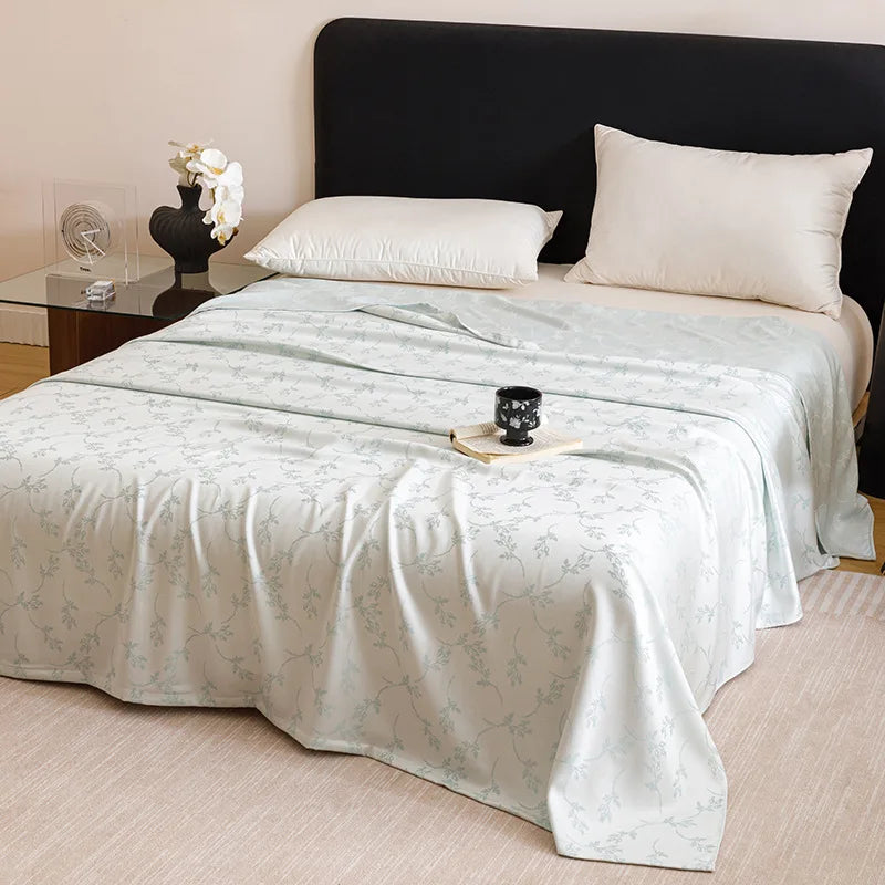 Afralia™ Bamboo Fiber Summer Blanket - Single Double Bed Air Conditioning Lightweight Blanket