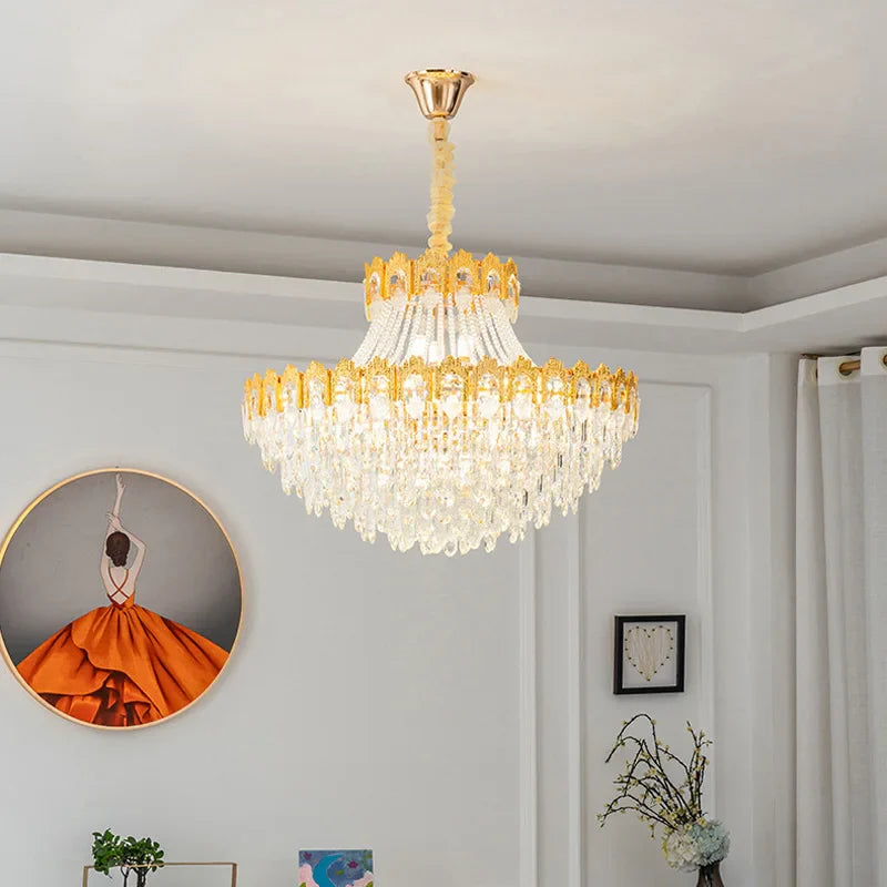 Afralia™ Crystal Pendant Chandelier: Modern Luxury Ceiling Hanging Lamps for Living Room