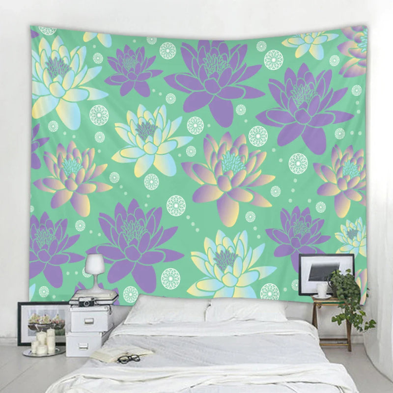 Afralia™ Floral Mandala Tapestry Wall Hanging for Boho Room Decor