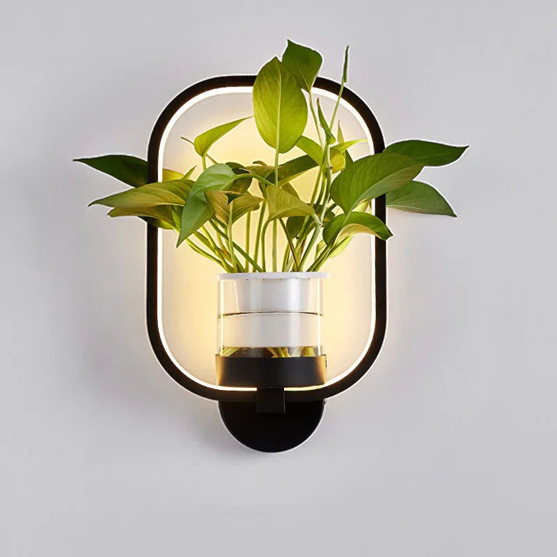 Afralia™ Nordic Plant LED Wall Sconce Light for Living Room, Aisle, Balcony - Decor Lighting