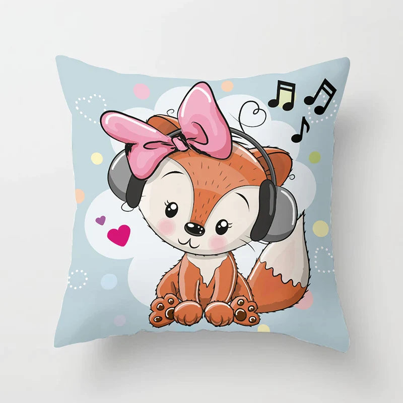 Fox Design Pillow Case 45x45cm by Afralia™ - Kids Room and Living Room Decor