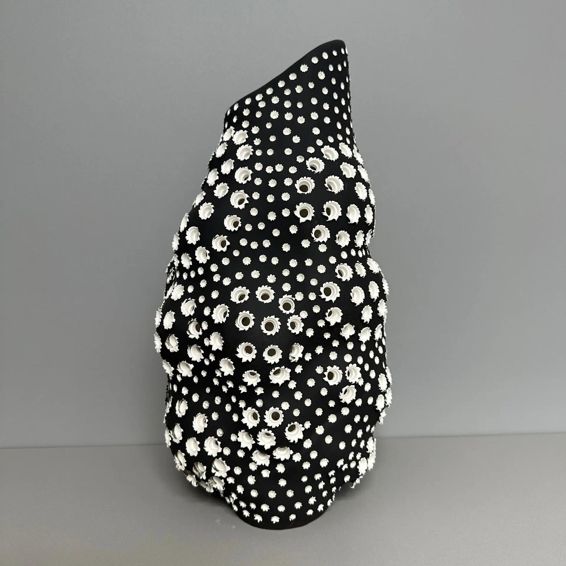 Afralia™ Polka-dot Hollow Ceramic Vase - Handcrafted Home Decor - Irregular Pattern