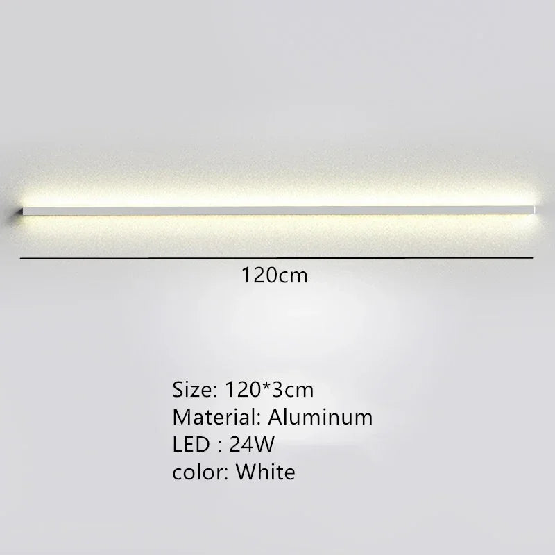 Afralia™ Modern Dimmable Long Wall Lamp for Bedroom and Living Room