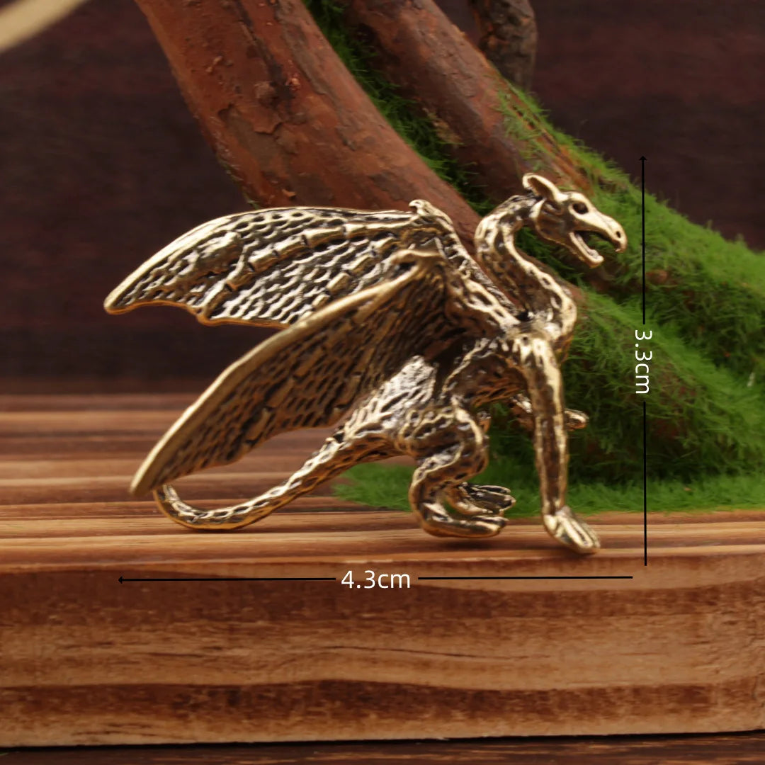 Afralia™ Brass Flying Dragon Sculpture Home Decor Ornament