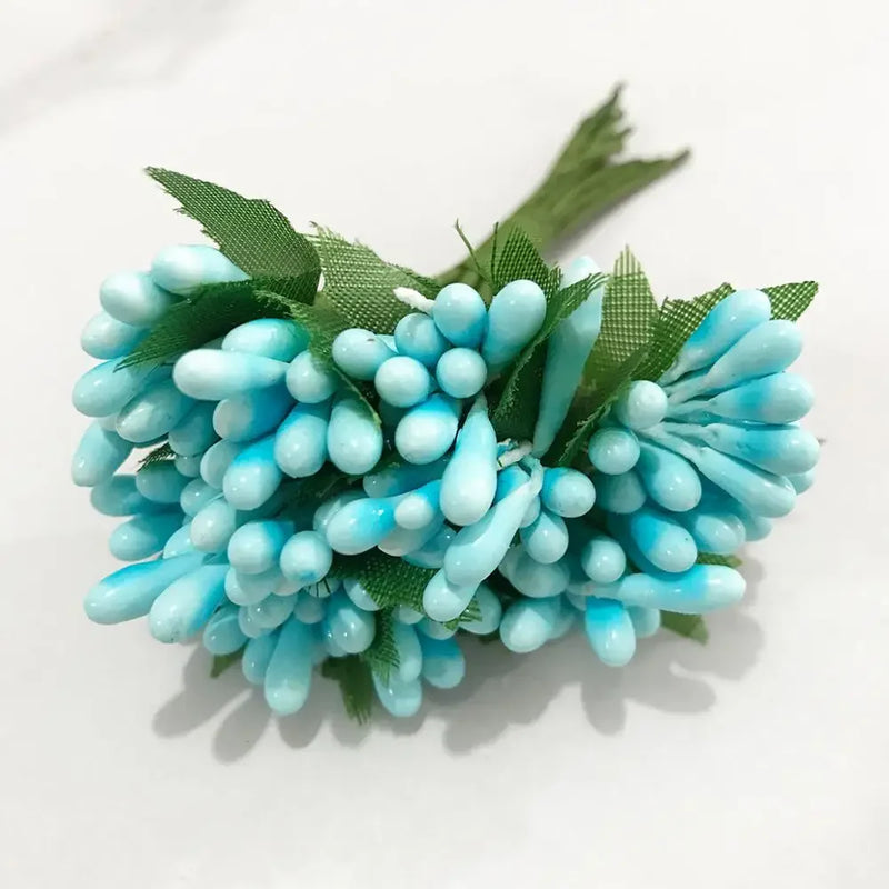 Afralia™ Blue Flower Stamen Berries Bundle for DIY Wedding Cake Decor