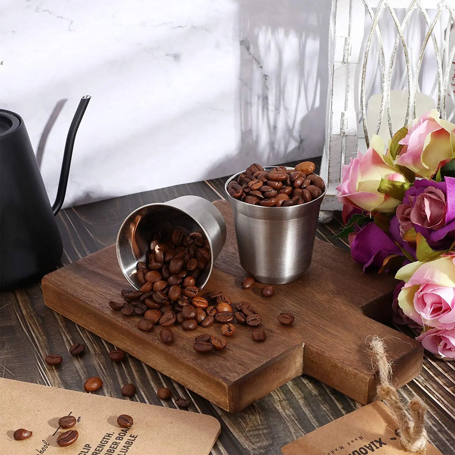 Afralia™ Double Walled Espresso Cups, Insulated Coffee Tumbler, Unbreakable Stainless Steel Cup