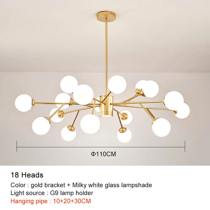 Afralia™ Black Chandelier: Luxury Glass Pendant Lights for Living Room, Bedroom, and Restaurant