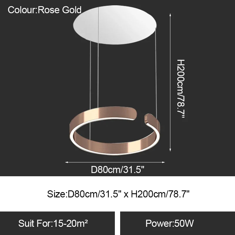 Afralia™ LED Ring Chandelier: Modern Dining Room Table Lighting & Home Decoration