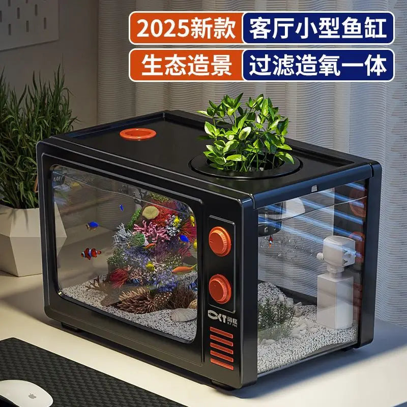 Afralia™ Desktop Fish Tank: Filtered Oxygen Generator for Living Room Goldfish Aquarium