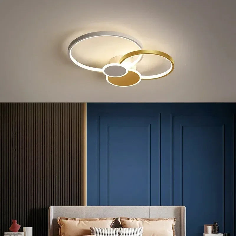 Afralia™ Modern LED Ceiling Light - Minimalist Circular Remote Control Chandelier