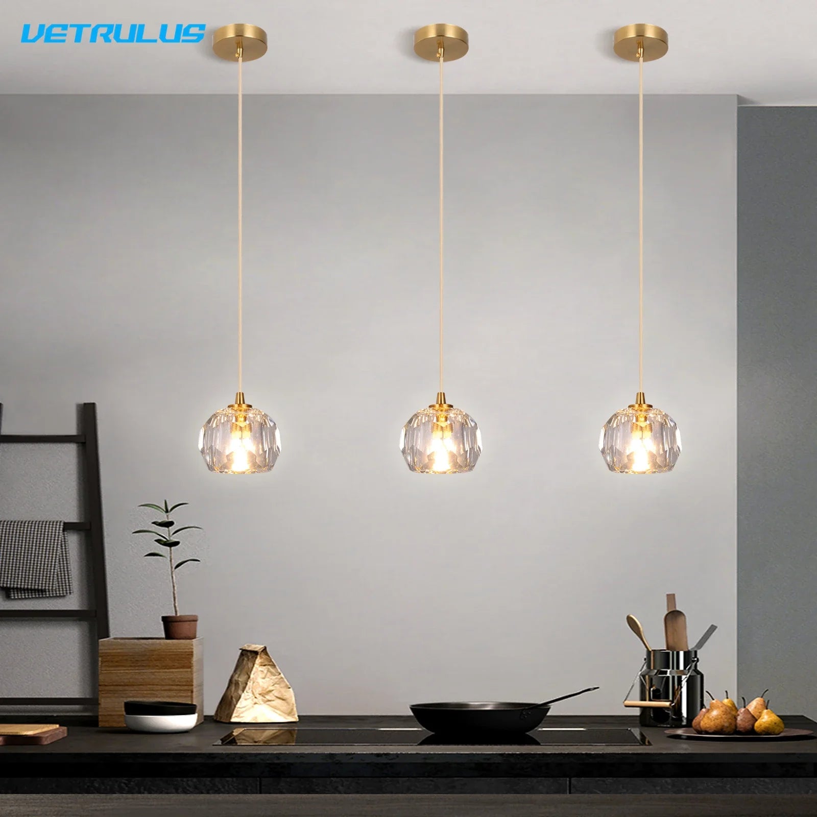Afralia™ Crystal Pendant Light with Adjustable Height for Kitchen Island BedRoom Aisle Decor