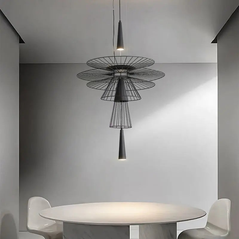 Afralia™ Modern UFO Hanging Lamps Metal LED Chandelier for Ceiling, Luxury Pendant Lights Home Decor