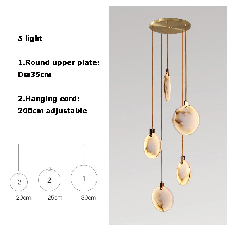 Afralia™ LED Marble Gold Chandelier for Living Room, 2025 Trend Lustre Lighting