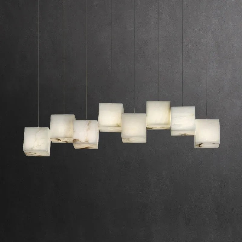 Afralia™ Golden Lucite Staircase Pendant Light, Elegant Living Room Ceiling Decor