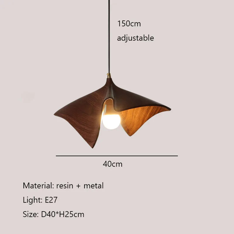 Afralia™ Retro Wood Color LED Chandelier for Restaurant Bar Dining Room