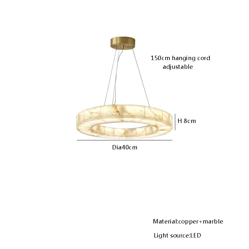 Afralia™ Modern Marble Chandelier - Luxury LED Hanging Lamps for Living Room