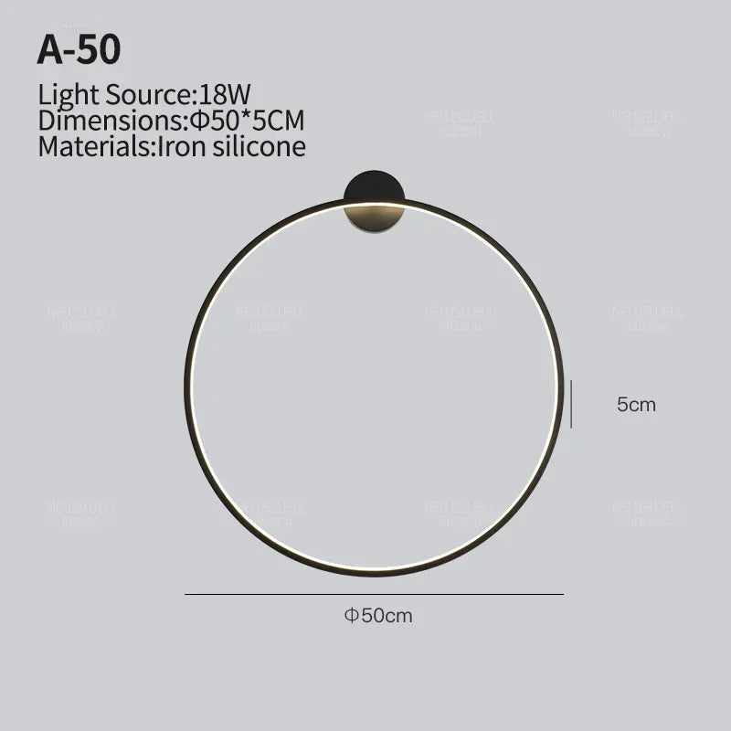 Afralia™ Nordic Ring LED Wall Lamp Modern Sconce for Living Room Bedroom Hallway