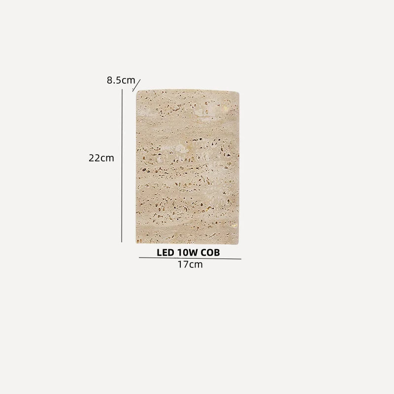Afralia™ Natural Yellow Travertine Stone LED Wall Light