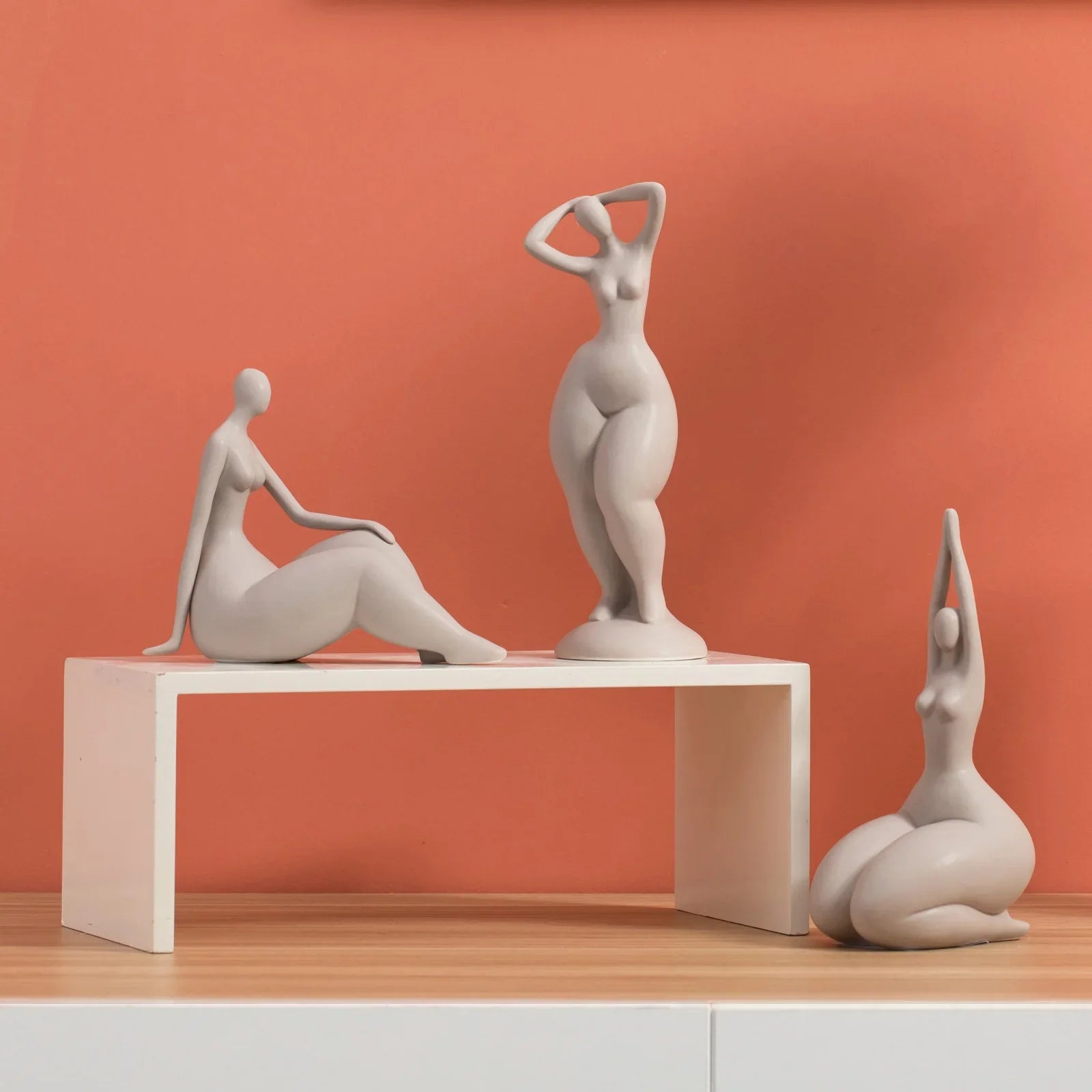 Ceramic Nude Woman Figurine - Afralia™ Home Decor Ornament